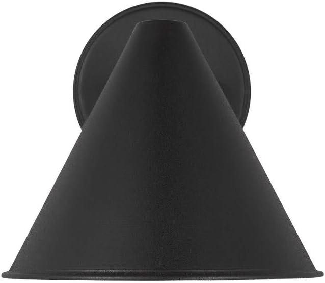 Crittenden Mid-Century Black Aluminum Cone Outdoor Wall Lantern