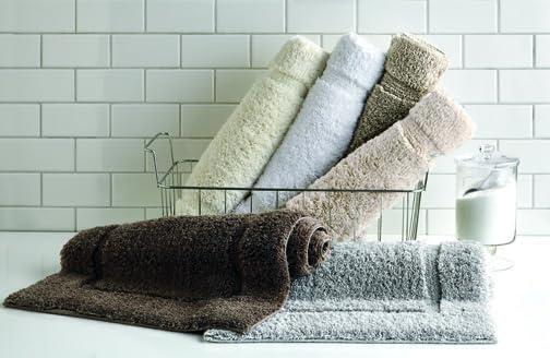 Small White Cotton Bath Rug with Memory Foam Insert