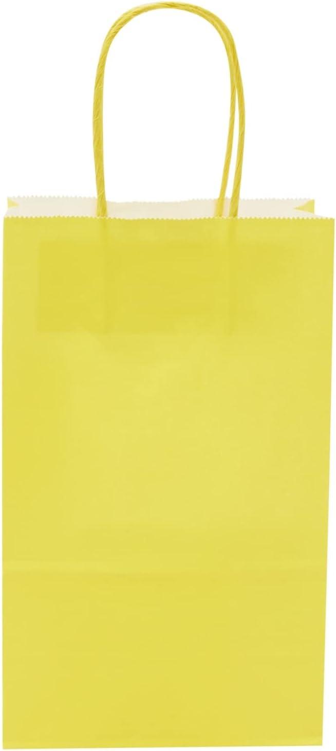 Blue Panda 25 Pack Small Paper Gift Bags with Handles for Party Favors, Bulk Shopping Merchandise Bags, Yellow