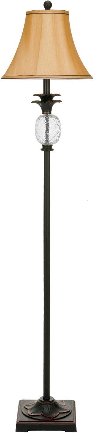 Alyssa Pineapple Etched Glass 61-inch Traditional Black Floor Lamp