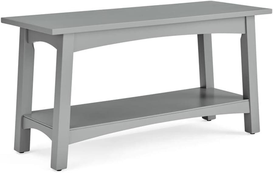 Alaterre Craftsbury 36 in. Sturdy Pine Wood Entryway Bench, Open Design Accent Furniture, Gray