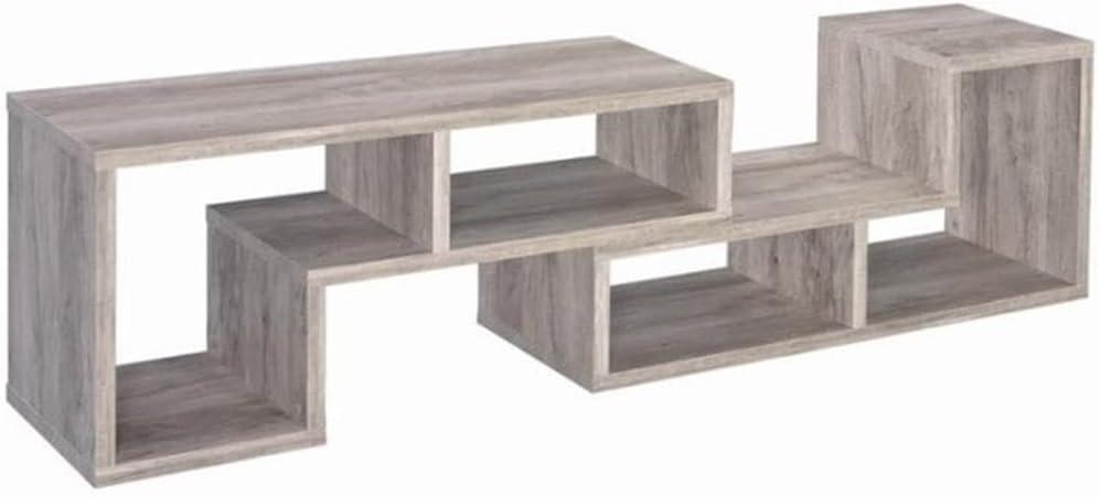22" Velma Modular Bookcase & TV Stand: Stackable, Horizontal, Gray Driftwood - Coaster
