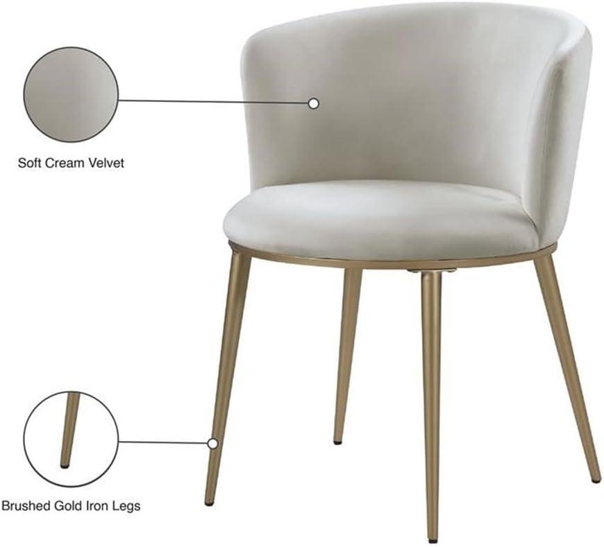 Meridian Furniture Skylar Cream Velvet Dining Chair (Set of 2)