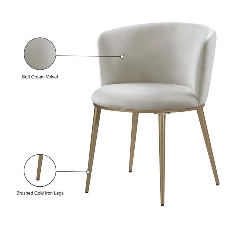 Meridian Furniture Skylar Cream Velvet Dining Chair (Set of 2)