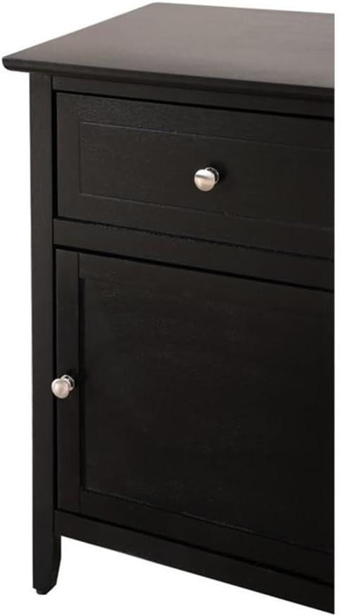 Glory Furniture Izzy 1 Drawer/1 Storage Door Wood Nightstand End Table, Black