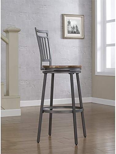 American Woodcrafters Filmore Counter Stool - Slate Gray/Golden Oak