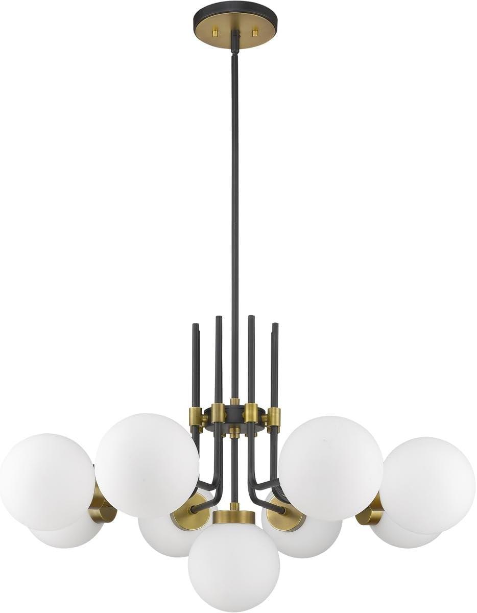 Z-Lite Parsons 9 - Light Chandelier in  Matte Black/Olde Brass