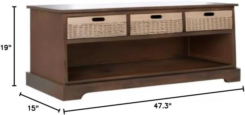 Landers 3 Drawer Storage Bench  - Safavieh