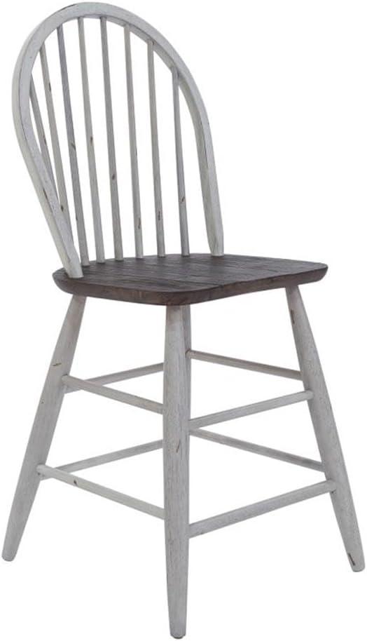 Farmhouse White Windsor Back Counter Chair- Set of 2