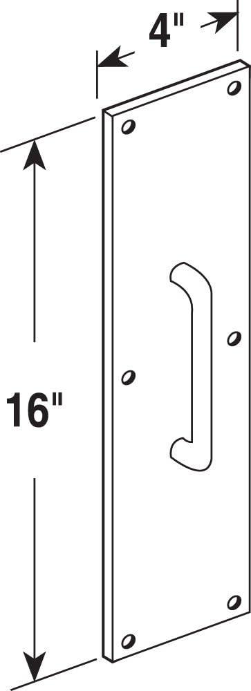 Prime-Line Door Pull Plate with Handle, 4 in. x 16 in. (Single Pack)