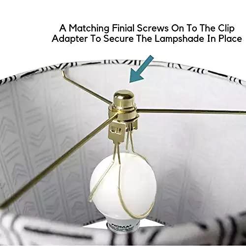 Creative Hobbies Lamp Shade Light Bulb Clip Adapter Clip on with Shade Attaching Finial Top, Gold Color