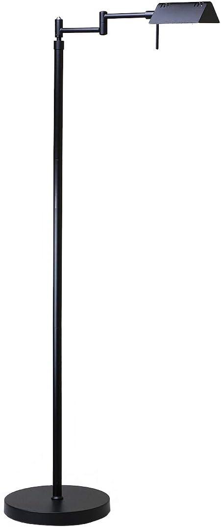 Dimmable LED Pharmacy Floor Lamp, 12W LED, Full Range Dimming, 360 Degree Swing Arms, Adjustable Heights, Standing Lamp for Reading, Sewing, and Craft, ETL Listed, Antique Brass (Gold)