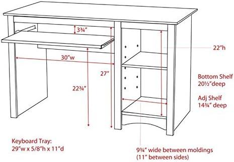 Computer Desk Black - Prepac: Office Workstation with Keyboard Tray & CPU Storage Shelf