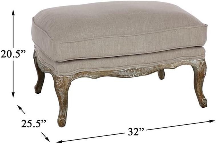 Lexicon Parlier Traditional Wood Accent Ottoman in Natural