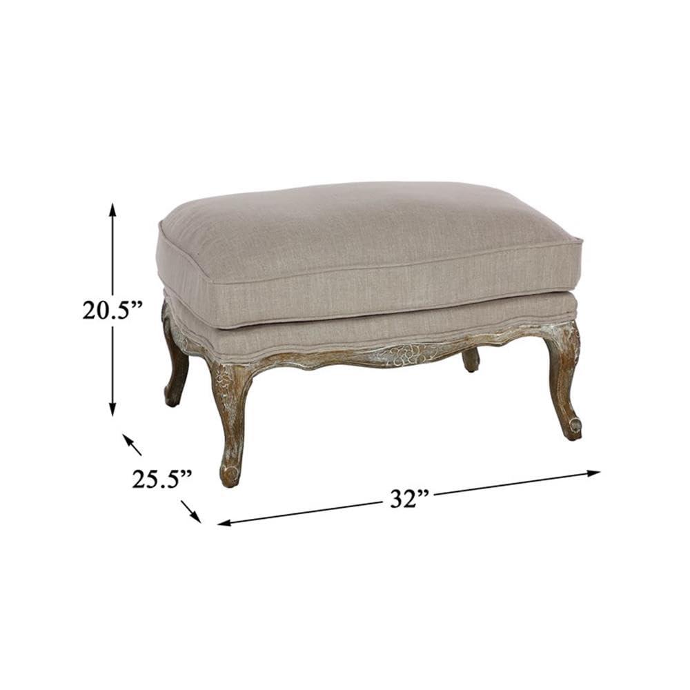 Lexicon Parlier Traditional Wood Accent Ottoman in Natural