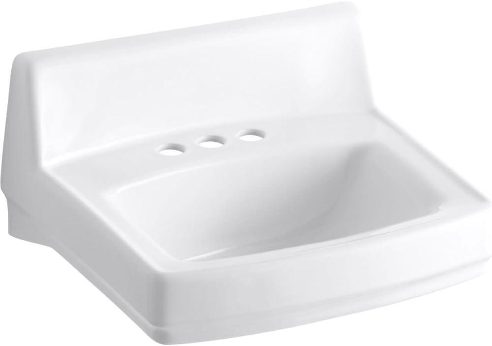 Greenwich Vitreous China Rectangular Wall Mount Bathroom Sink with Overflow