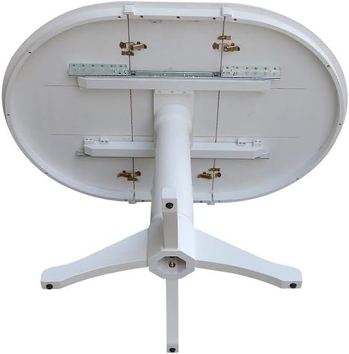 36" Magnolia Round Top Dining Table with 12" Leaf White - International Concepts: Hardwood Pedestal, Seats 4