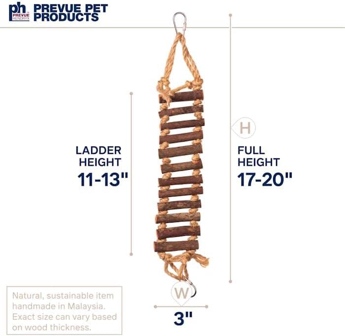 Prevue Pet Products Handmade Natural Wood Rope Ladder Bird Toy