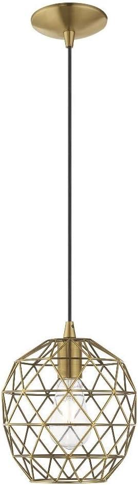 Livex Lighting Geometric Shade 1 - Light Pendant in  Brushed Nickel