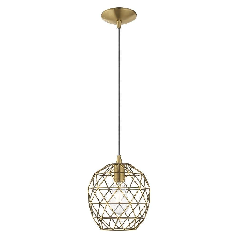 Livex Lighting Geometric Shade 1 - Light Pendant in  Brushed Nickel