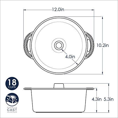 11.25" x 10" Silver Non-stick Aluminum Tube Cake Pan