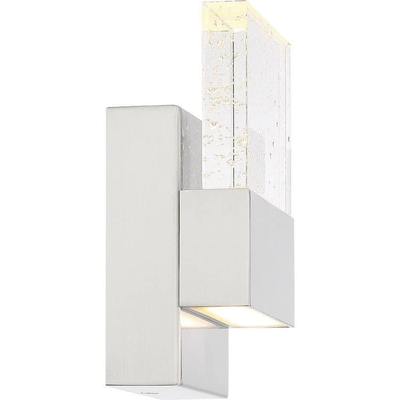 62/1501-Nuvo Lighting-Ellusion-15W 1 LED Small Wall Sconce-4.75 Inches Wide by 6.38 Inches High-Polished Nickel Finish