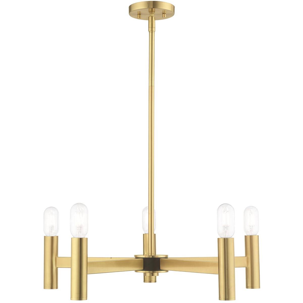 Livex Lighting Copenhagen 5 - Light Chandelier in  Satin Brass