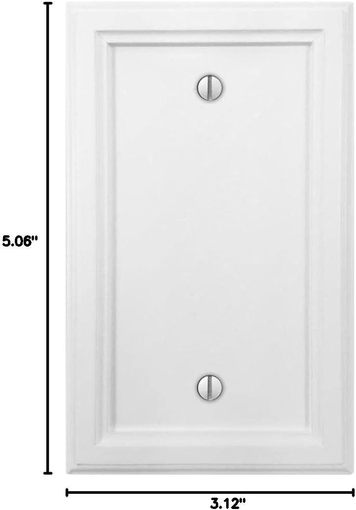 Amerelle 4052BW Elly Wallplate, 1 Blank, Wood, White, 1-Pack