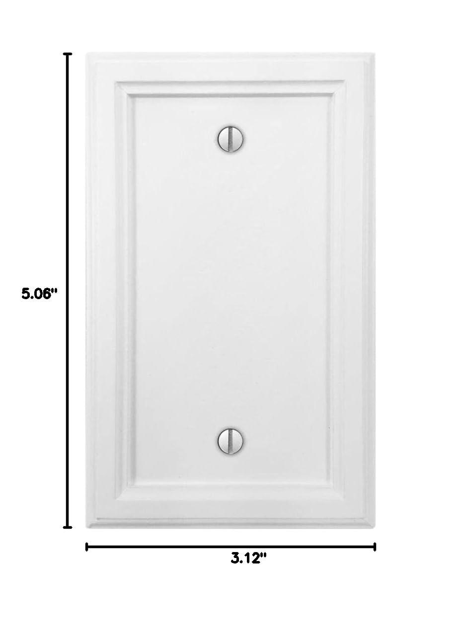 Amerelle 4052BW Elly Wallplate, 1 Blank, Wood, White, 1-Pack