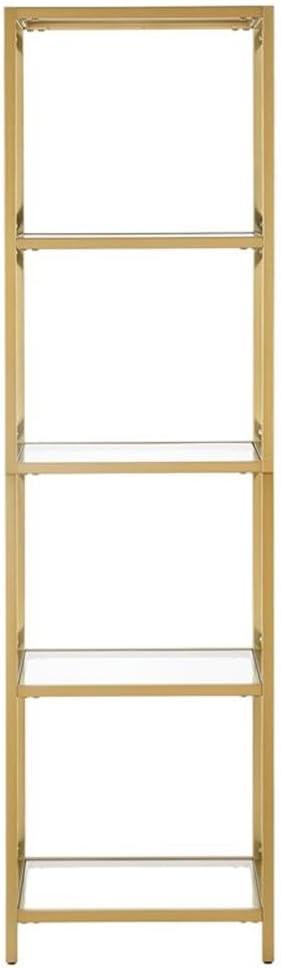 Evelyn&Zoe Celine 18" Wide Rectangular Bookcase, Brass