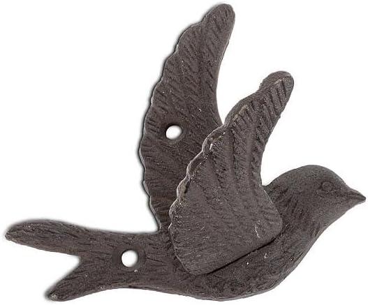Abbott Collection Flying Bird Decorative Cast Iron Wall Hook, Dark Brown (4.5" L)