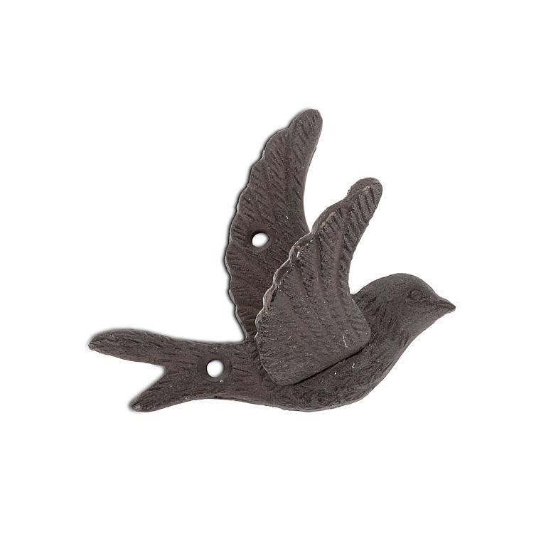 Abbott Collection Flying Bird Decorative Cast Iron Wall Hook, Dark Brown (4.5" L)