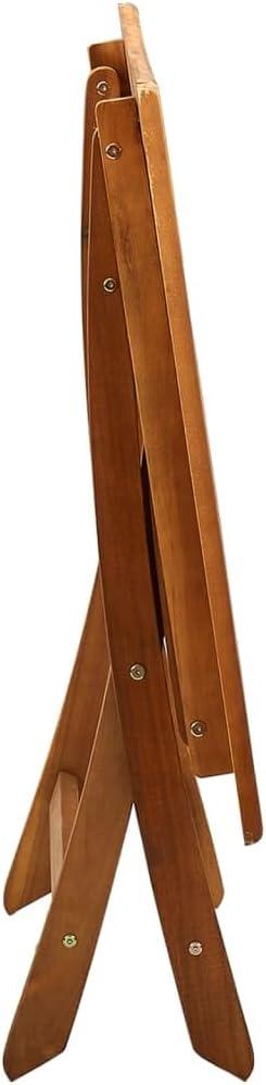vidaXL Acacia Wood Folding Patio Table - Modern Outdoor Terrace/Patio Dining Table, Easy to Clean, Weather-Resistant, Brown