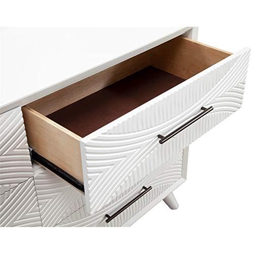 Alpine Furniture Tranquility 2 Drawer Nightstand, 22" W X 16" D X 26" H, white