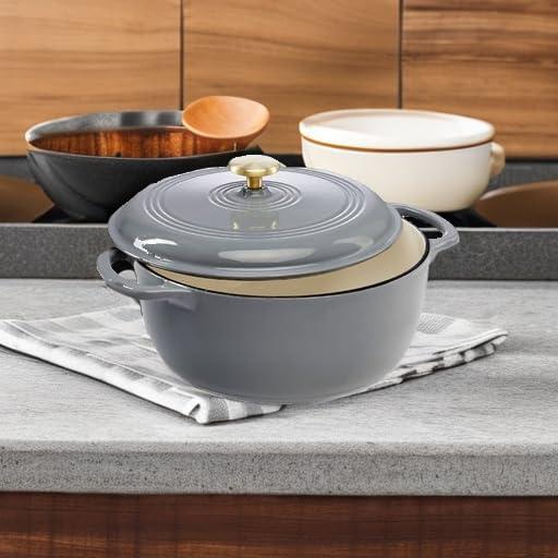 Best Choice Products Enamel Cast-Iron Dutch Oven, Heavy-Duty Cookware w/ Dual Handles, Lid