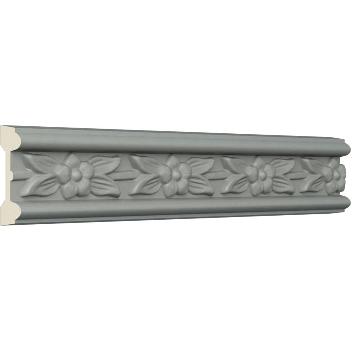 Ekena Millwork 1 7/8"H x 5/8"P x 94 1/2"L, (2 5/8" Repeat), Flower Chair Rail (Set of 8)