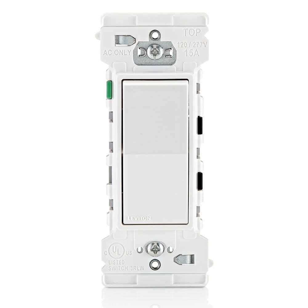 Leviton Decora Edge 15 Amp Single Pole Rocker Switch, White E5601