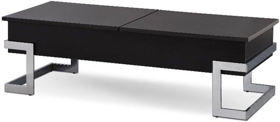 ACME Calnan Rectangular Lift Top Coffee Table in Black and Chrome