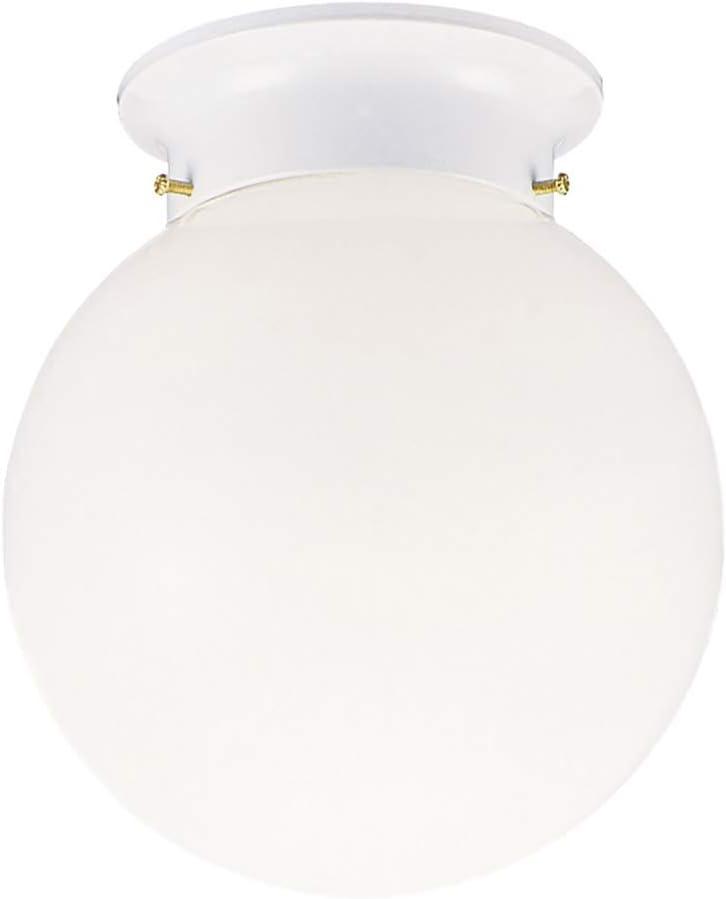 White Glass Globe Indoor/Outdoor Ceiling Light