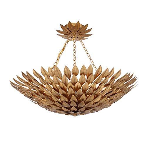 517-GA-Crystorama Iluminación-Broche - Lámpara de Araña de Seis Luces en Estilo Atemporal - Acabado Dorado Antiguo de 24,5 Pulgadas de Ancho por 11 Pulgadas de Alto