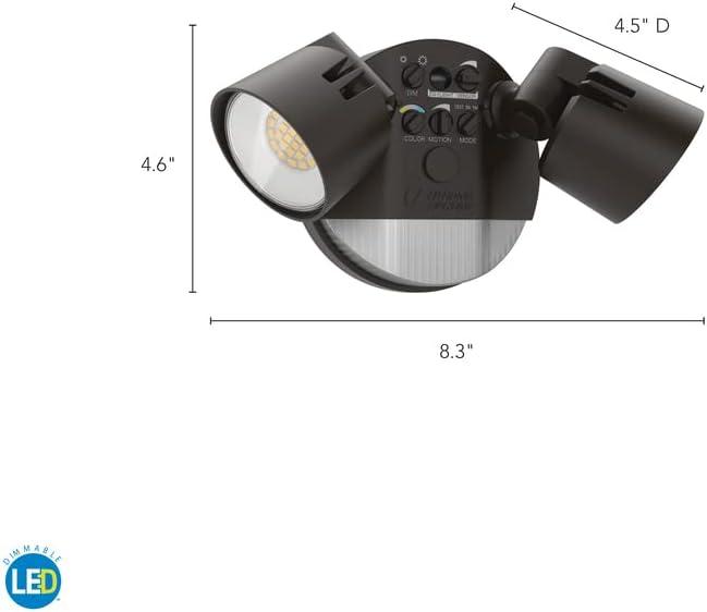 Lithonia Lighting 2 - Head Hardwired Dusk to Dawn Outdoor Security Flood Light with Motion Sensor