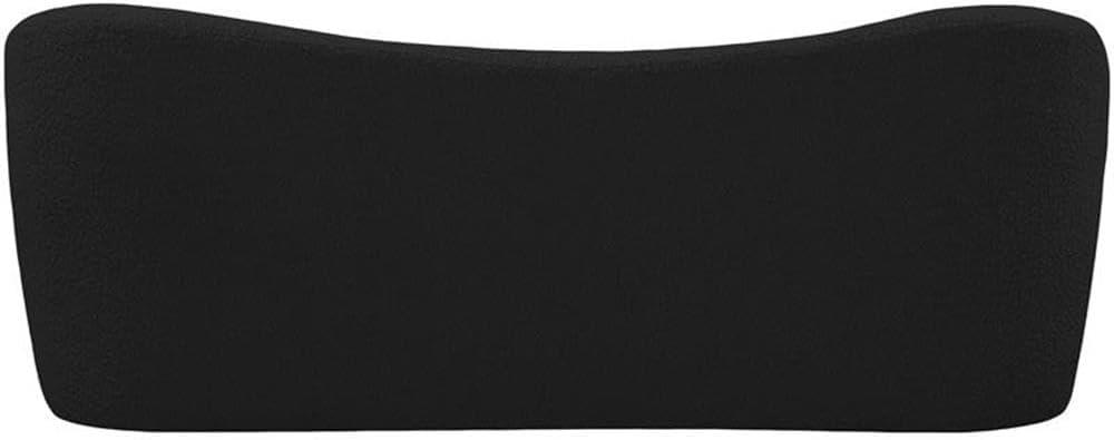 Meridian Black Boucle Fabric Bench with Curved Back