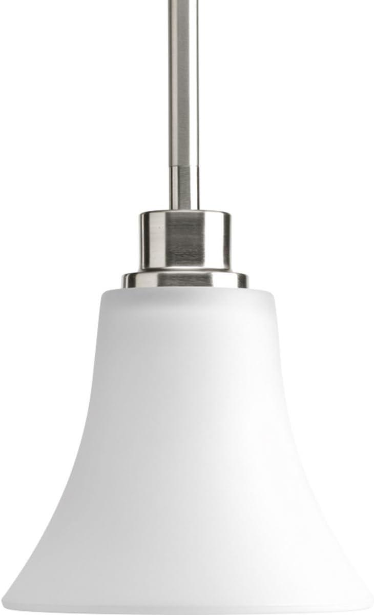 Progress Lighting Joy 1-Light Mini-Pendant, Brushed Nickel, Fluted Glass
