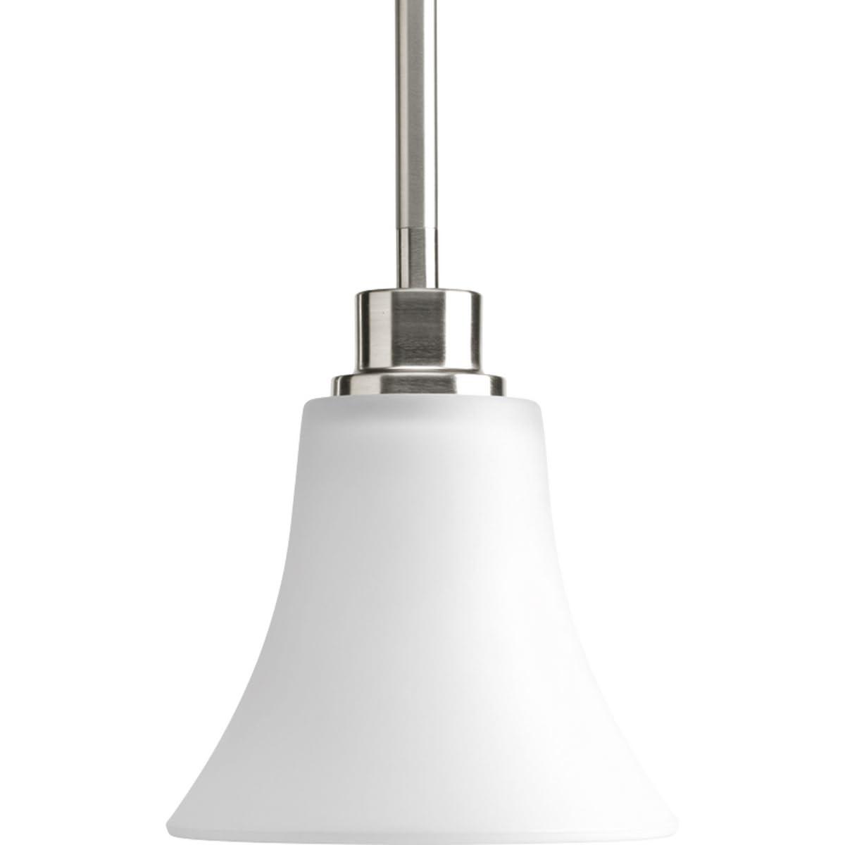 Progress Lighting Joy 1-Light Mini-Pendant, Brushed Nickel, Fluted Glass