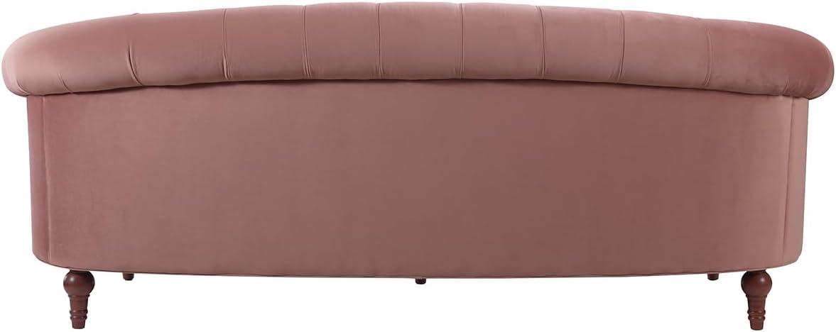 La Rosa 84" Chesterfield Tufted Sofa Rose Pink