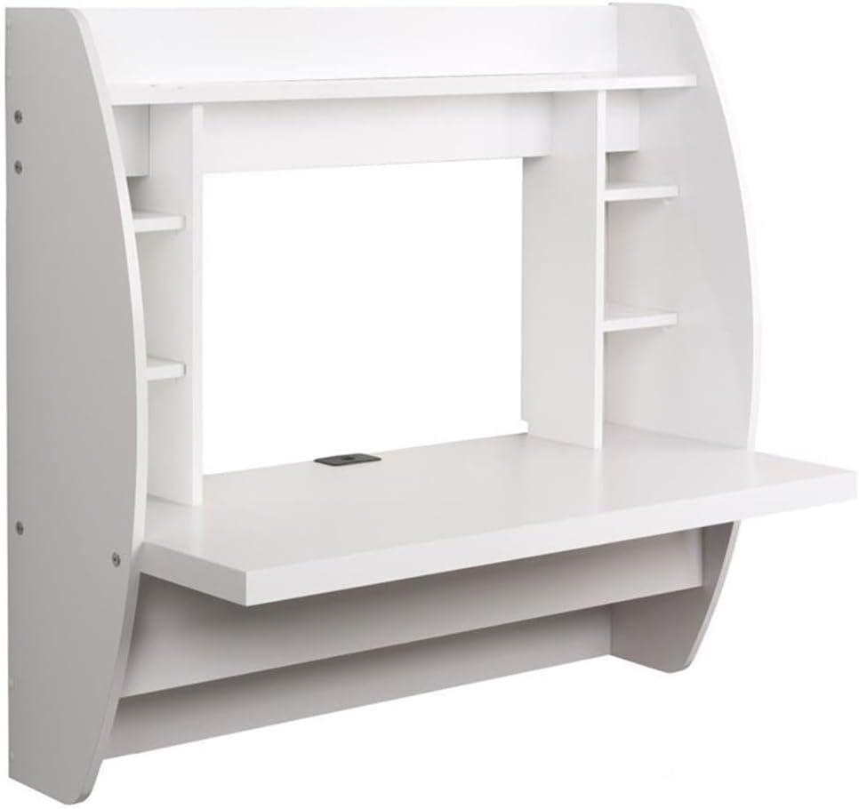 Prepac Floating Desk - Versatile Wall Mounted Desk for Small Spaces, Efficient Computer Desk with Storage, Black Wall Desks, Perfect for Modern Homes