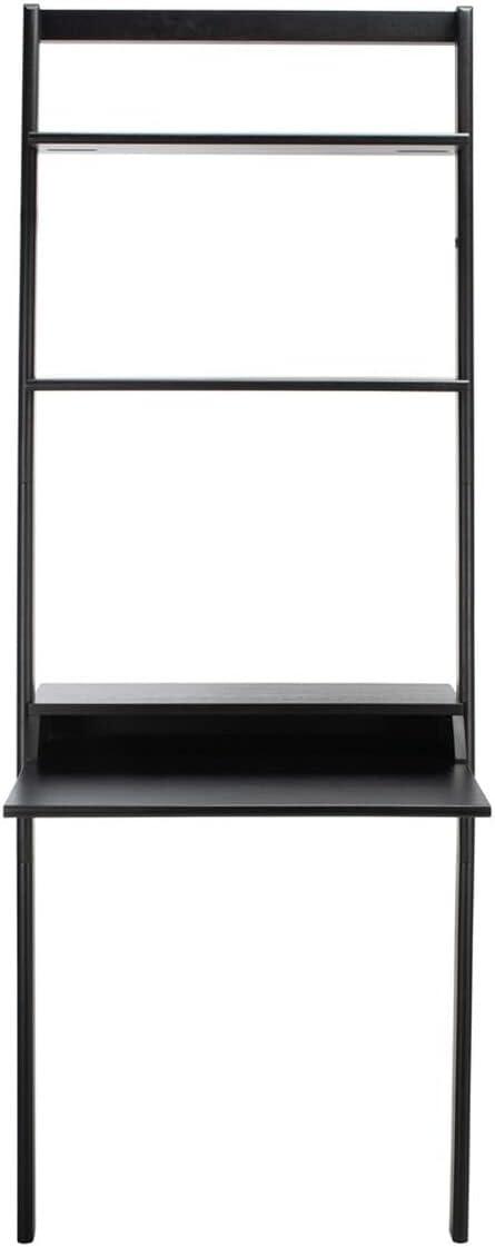 SAFAVIEH Pamella Rustic Retro 2 Shelf Leaning Desk, Black