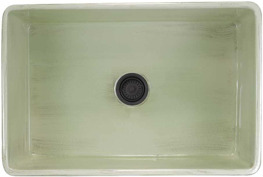 Shabby Green 30-Inch Farmhouse Fireclay Kitchen Sink