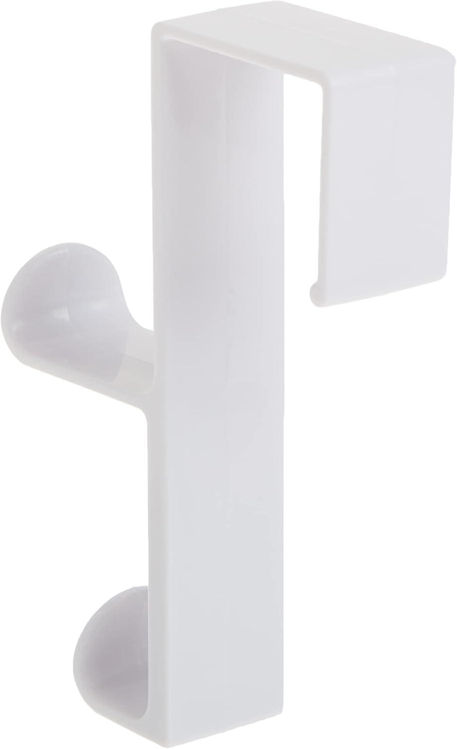 White Plastic Over-the-Door Double Hook Organizer