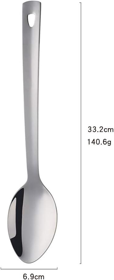13-Inch Serving Spoons Set of 6, dongbo Stainless Steel Long Handle Buffet Serving Spoons for Catering, Silver